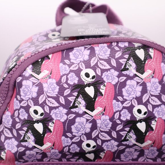 Disney Bioworld Purple Backpack Nightmare Before Christmas Adjustable Strap nwt - Picture 6 of 12